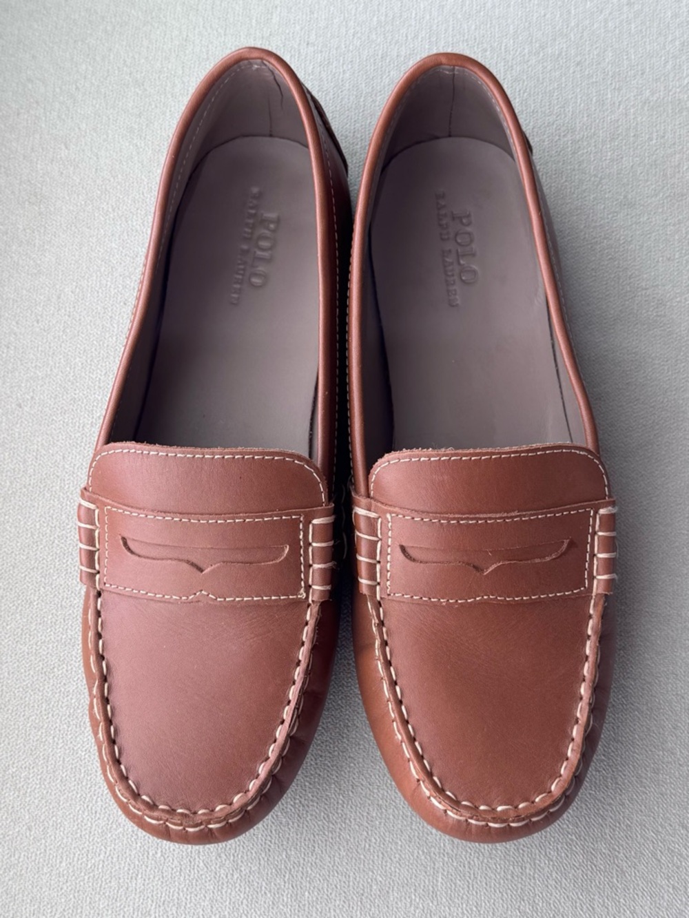 Polo Ralph Lauren Boys Telly Leather Penny Loafers Size 6 Big Kid EUC Dress Shoe - Picture 3 of 9